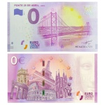 Zero Euro - Portugal - Cédula de 0 Euro 2017 - Ponte 25 de Abril. Cédula original europeia emitida com autorização da Comunidade Econômica Europeia no valor de ZERO EURO em estado flor de estampa