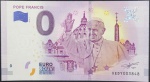 Zero Euro - Itália - Cédula de 0 Euro 2018 - Papa Francisco. Cédula original europeia emitida com autorização da Comunidade Econômica Europeia no valor de ZERO EURO em estado flor de estampa