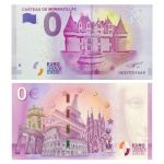 Zero Euro - França - Cédula de 0 Euro 2017 - Cheteau de Monbazillac. Cédula original europeia emitida com autorização da Comunidade Econômica Europeia no valor de ZERO EURO em estado flor de estampa