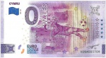 Zero Euro - País de Gales - Cédula de 0 Euro 2022 - Copa do Mundo. Cédula original europeia emitida com autorização da Comunidade Econômica Europeia no valor de ZERO EURO em estado flor de estampa