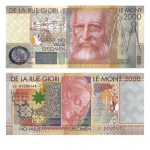 De La Rue - Cédula Giori 2000 - Leonardo da Vinci - Fantasia / Specimen - Emissão Privada - Flor de Estampa