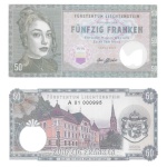 Liechtenstein - Cédula de 50 Francos 2019 - Fantasia / Test Note - Emissão Privada - Flor de Estampa
