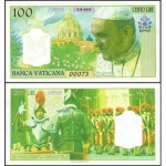 Vaticano - Cédula Fantasia de 100 Lire 2019 Fe - Papa Francisco