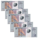 Angola - 5 Cédulas de 5 Kwanzas 2012 - P-151Aa - FE