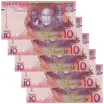 Lesoto - 5 Cédulas de 10 Maloti 2021 - P-26a - Sequência - FE