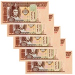 Mongolia - 5 Cédulas de 50 Togrog 2016 - P-64d - Sequência - Flor de Estampa