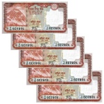 Nepal - 5 Cédulas de 20 Rupees 2012 - P-71 - Sequência - Flor de Estampa