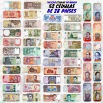 Kit com 52 Cédulas Estrangeiras de 28 Países - África, Ásia, Américas e Europa - 100% Flor de Estampa. Africa, Asia, Europa e Américas.Obs: As 3 Cédulas da Nigéria são de Polímero. Lista de Países, Continente, Valor e Pick das cédulas nas fotos 2 e 3: