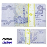 Egito - Centena lacrada com 100 Cédulas de 25 Piastres 2008 - P-57h - FE