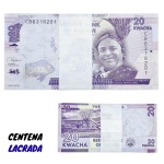 Malawi - Centena lacrada com 100 Cédulas de 20 Kwacha 2020 - P-63f - Flor de Estampa