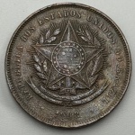 Moeda 50 réis, 1908. República. Bronze  - SOB