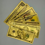Série completa dolares folhados em papel cartão 1,2,5,10,20,50 e 100 dolares