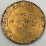 Liberdade não se implora de joelhos `Gumercindo Saraiva`. Batalha do carovi, 10/08/1894. Revolução federalista. 38 mm, bronze