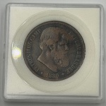 Moeda 40 réis, 1880. Pedro II - MBC/S