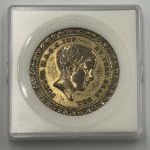 Medalha (Jeton) Pedro menino I, Império. Borda ornada. Diâmetro 30 mm, 10.01 g. Metal dourado - SOB