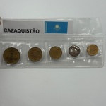 Moedas Cazaquistão. 5 moedas diferentes 2,5, 10, 20 e 50 Tenge. Bronze alumínio