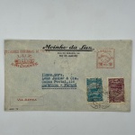 Envelope Carimbo Maquina 200 réis. Mais 800 réis selos aéreos, carombo publicitário `melhores fatinhas de trigo Luz Brilhante`. Sindicato condor IXV