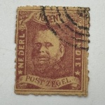 Selo Indias Holandesas YV n°1 (1864) Carimbado 1864. Valor 125 euros