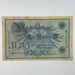 Cédula Alemanha, 100 mark. Número de série e selo verde. Pick 34 - MBC