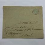 Envelope (selos correios), 1890-1894.Franquia isolada. 20 réis verde, RHM 70