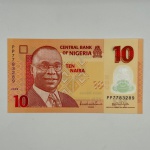 Cédula Nigéria, 10 naira, 1009. Pick 39. Plastico