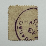 Carimbo Jaguarão ``violeta Purpura``100 réis  cifra escura