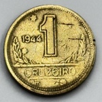 Moeda 1 cruzeiro, 1944. Sem sigla - MBC