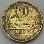 Moeda 1 cruzeiro, 1945. Com sigla - MBC