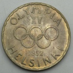 Moeda Finlândia, 1952H, 500 markkaa. Prata 500, 12 g - FC