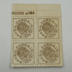 Filigrama `Q` menor. 4° Congresso Eucarístico Nacional, 30/09/1943. RGM C0177A. Valor 880 U.F. Quadra mint