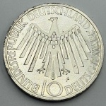 Moeda Alemanha República Federal 10 D Mark. Olimpíadas de Munich, 1972J. Prata 625, 15.5 g - FC