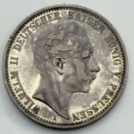 Moeda Alemanha Império Prússia Reino. 2 mark, 1902A. Wilhelm II, 1888-1918. Prata 900, 11.11 g - SOB