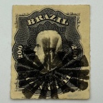 Selo Carimbo Raizdo. Rio de Janeiro, 1878. 200 Réis `percé`. RHM n° 35