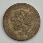 Moeda Tschechoslovakia República, 20 heller, 1930. Valor espigas de trigo e foice. Cuproníquel, 3.33 g, KM 1 - MBC