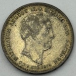 Moeda Alemanha Sachsen 1/6 Thaler, 1854. Friedrich-Augusto II. +D.9 - Augusto 1854. Prata 0521, 5.34 g - FC