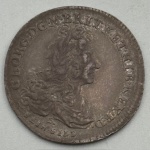 Moeda Alemanha Braunschweig Luneburg, 1/6 de Thaler, 1718. Prata - XF(SOB)