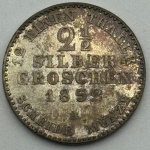 Moeda Alemanha Prussia, 2 1/2 Groschen, 1852A. VF/XF - MBC/S