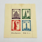 Alemanha Zona Francesa. Bloco com amarelado fora dos selos, na margem. Michel n° 1A