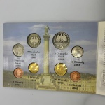 Alemanha 2005, cartela com 8 moedas de Mark, FC, prova