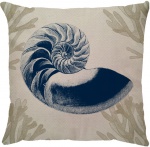 Capa para almofada com zíper invisível, feita em linhão crú com impressão na frente de Caracol e verso liso. Tecido em Linhão 100% Poliéster. Dimensões da Capa: 45 cm X 45 cm. Não acompanha enchimento.