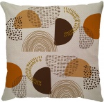 Capa para almofada com zíper invisível, feita em linhão crú com impressão na frente de Boho Geométrica Terracota/Café e verso liso. Tecido em Linhão 100% Poliéster. Dimensões da Capa: 43 cm X 43 cm. Não acompanha enchimento.