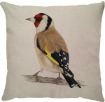 Capa para almofada com zíper invisível, feita em linhão crú com impressão na frente de um Rouxinol e verso liso. Tecido em Linhão 100% Poliéster. Dimensões da Capa: 45 cm X 45 cm. Não acompanha enchimento.