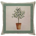 Capa para almofada com zíper invisível, feita em linhão crú com impressão na frente de plantas e vasos em tons naturais com salsa e verso liso. Tecido em Linhão 100% Poliéster. Dimensões da Capa: 43 cm X 43 cm. Não acompanha enchimento.