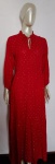IDEOLOGIC - Belissimo vestido longo com manga , decote em V , na cor vermelha ; todo trabalhado em pingos dourado . Tamanho : P