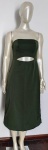 MARIA VIOLETA - Vestido estilo tubinho tomara que caia , com abertura decorativa na parte frontal , na cor verde . Tamanho : PP . Novo com etiqueta.
