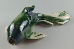 Linda escultura representando peixe, usado como floreira de parede, na cor verde  . Medindo 29 cm de comprimento.
