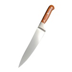 Faca profissional de aço, com cabo de madeira, de 8 polegadas, 34,5cm, ideal para churrasco e sashimi.