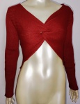 Cropped de manga longa modal tricot , na cor terracota.. Tamanho : M.