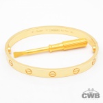 CARTIER - Pulseira Love Ouro Amarelo 18K Modelo Clássico, Fecho com Parafuso, inclui a chave de fend