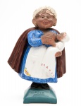 Bordallo Pinheiro - Ama das Caldas. Escultura em cerâmica Portuguesa, marcado, representando Mulher Amamentando, articulada, medindo 20 cm de altura.